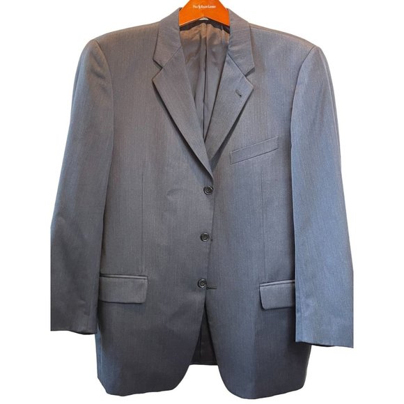 Joseph Abboud Mens Wool Coat Sports Blazer Single Breasted Long Sleeve Blue 46R - Picture 1 of 8